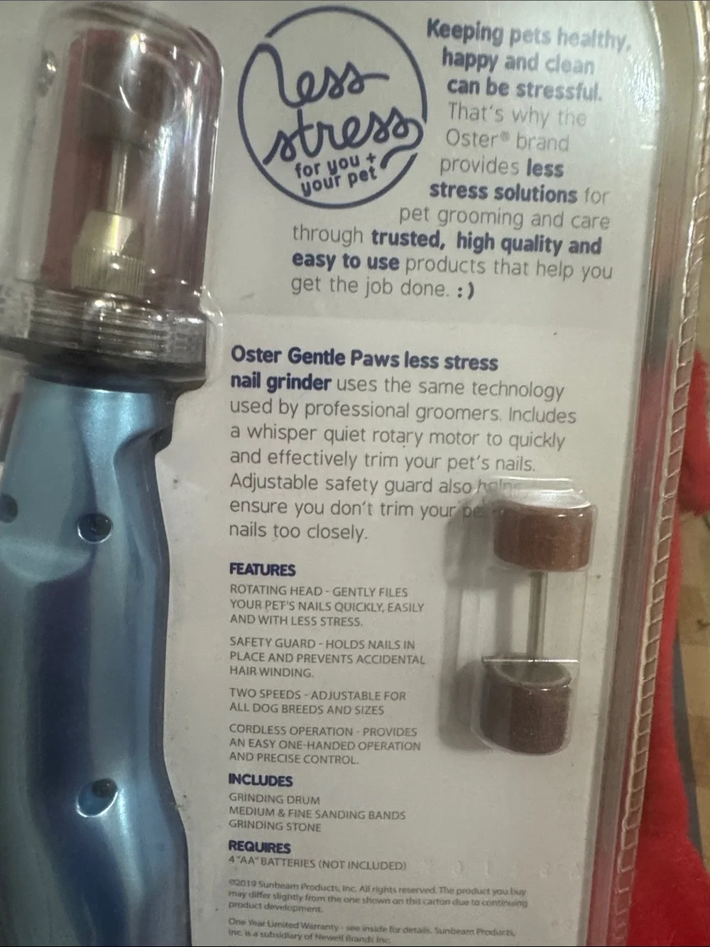 Oster Gentle Paws Nail Grinder in Light Blue for Small Pets